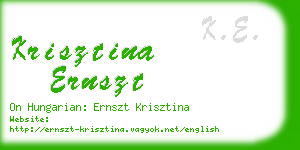 krisztina ernszt business card